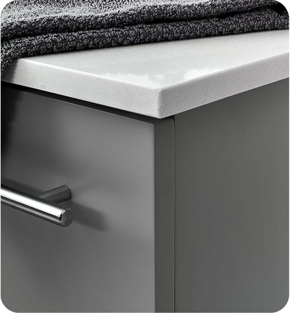 Lucera 24" Wall Mount Modern Single Sink Bathroom Vanity with Top and Undermount Sink