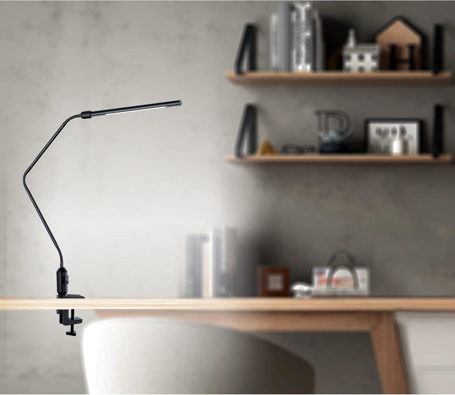 Realspace™ LED Gooseneck Lamp, Adjustable, 22-1/2"H, Black