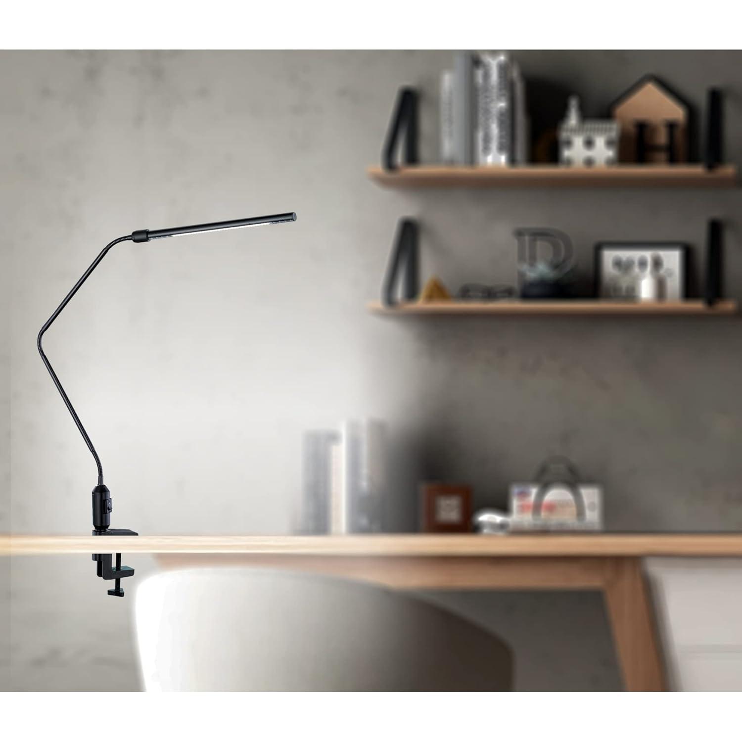 Realspace™ LED Gooseneck Lamp, Adjustable, 22-1/2"H, Black