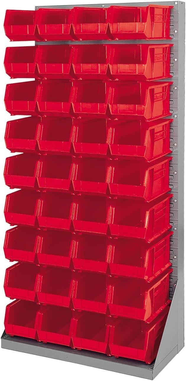 Red Heavy-Duty Plastic Stackable Storage Bin, 15-Inch