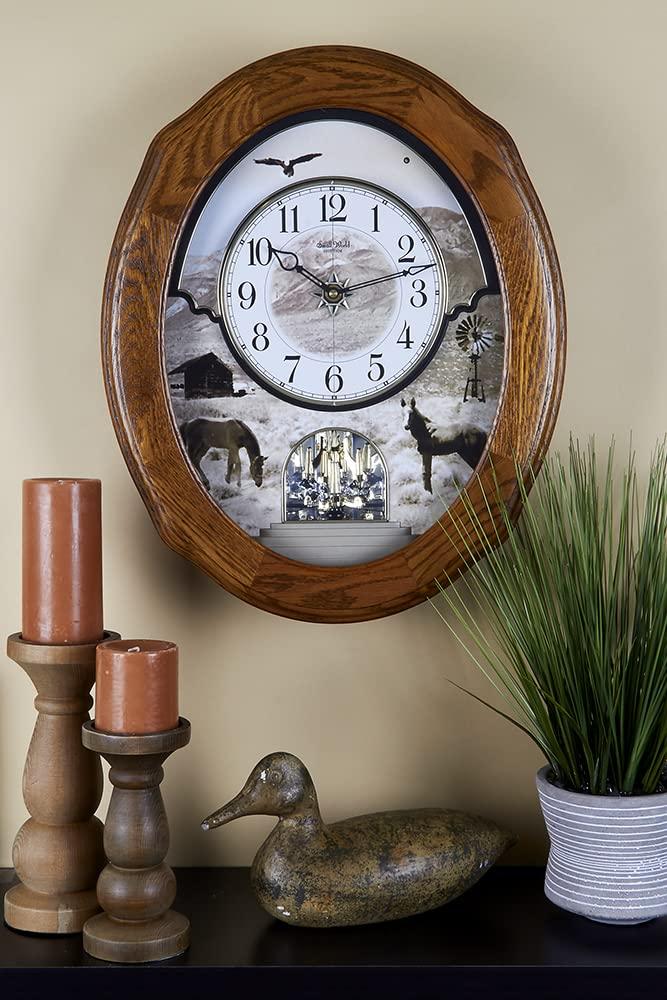 Rhythm Clock 4MH418WU06 20.7 x 16.6 in. Joyful Prairie Magic Motion Clock