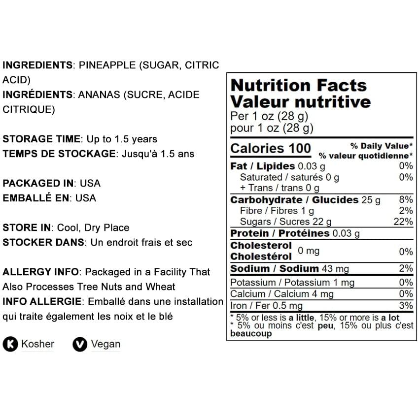 Diced Dried Pineapple, 0.5 Pounds — Kosher, Vegan — by Food to Live