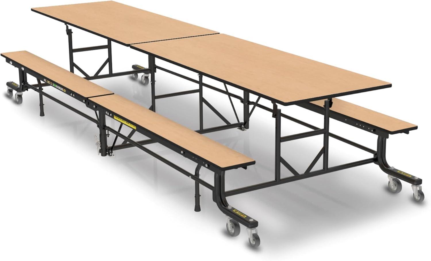 Palmer Hamilton 145'' Rectangle Bench Cafeteria Table with Metal Frame