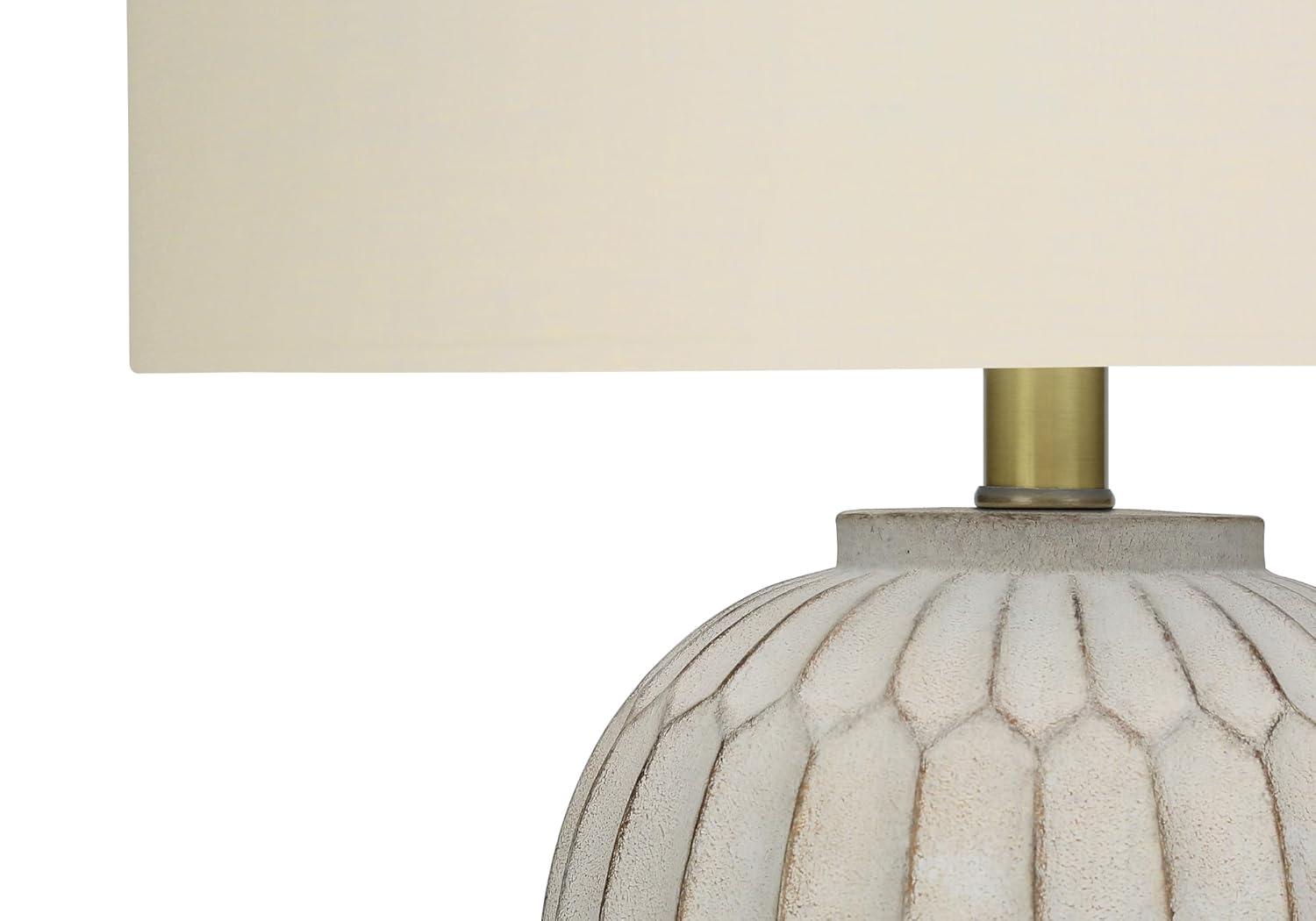 Monarch Specialties Lighting 24inchH Table Lamp Cream Resin Ivory / Cream Shade Transitional