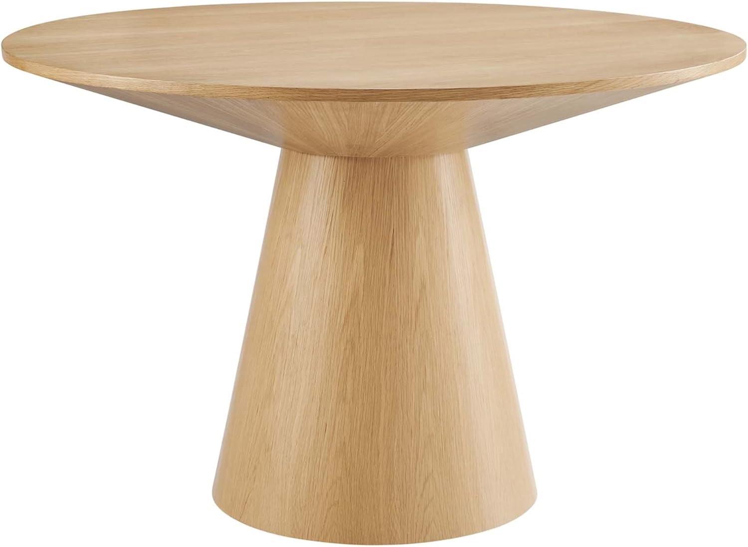 Modway Provision 47" Round Modern Style MDF Wood Dining Table in Oak