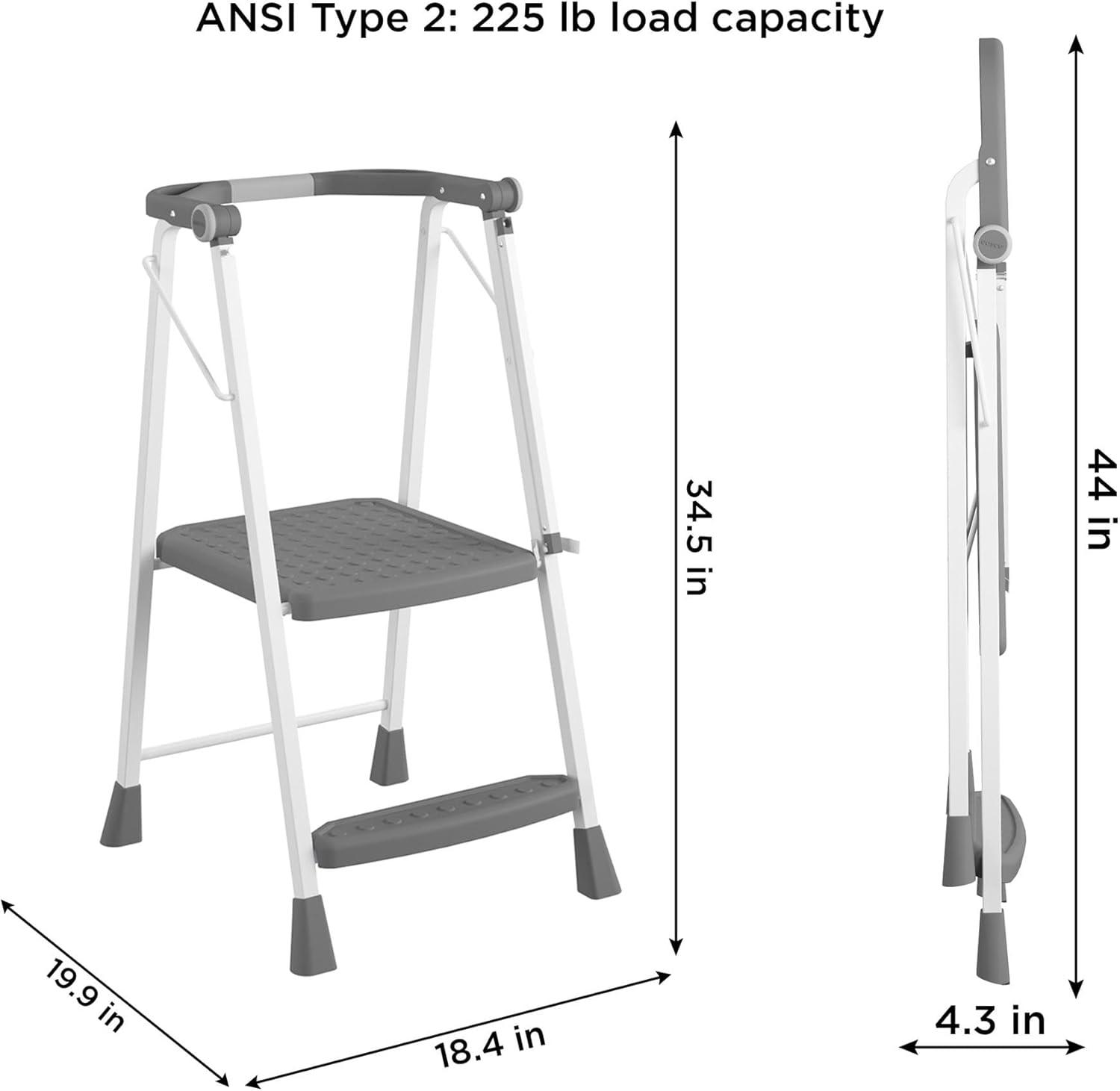 COSCO 2-Step Kitchen Stepper Adult Folding Step Stool, Kids Folding