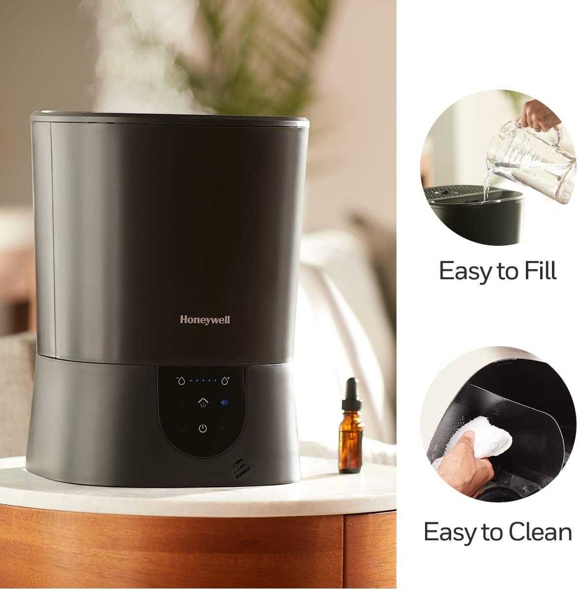 BEACHWATER POOL & SPA, LLC Easy-To-Care Filter Free Warm Mist Humidifier, Medium Rooms, 1.5 Gallon Tank – Humidistat For Bedroom, Home Or Office