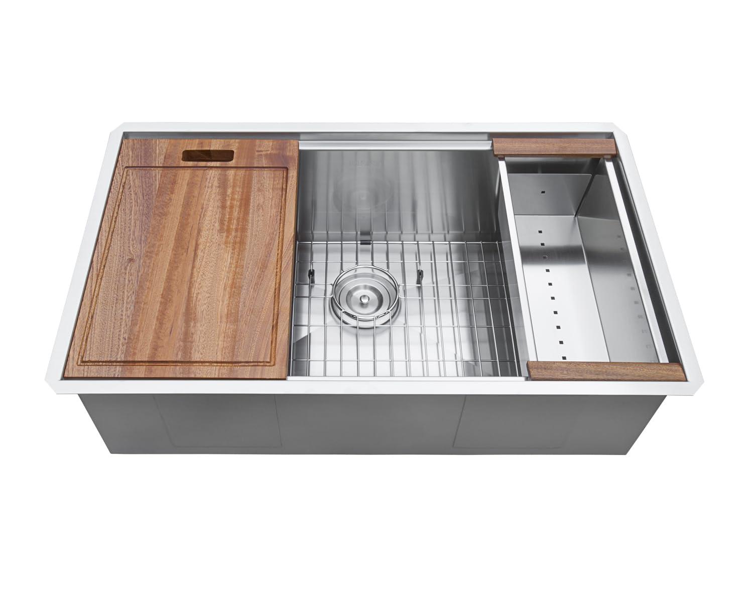 Ruvati RVH8309 Ruvati Workstation Undermount 16 Gauge Stainless Steel Kitchen Sink Single Bowl