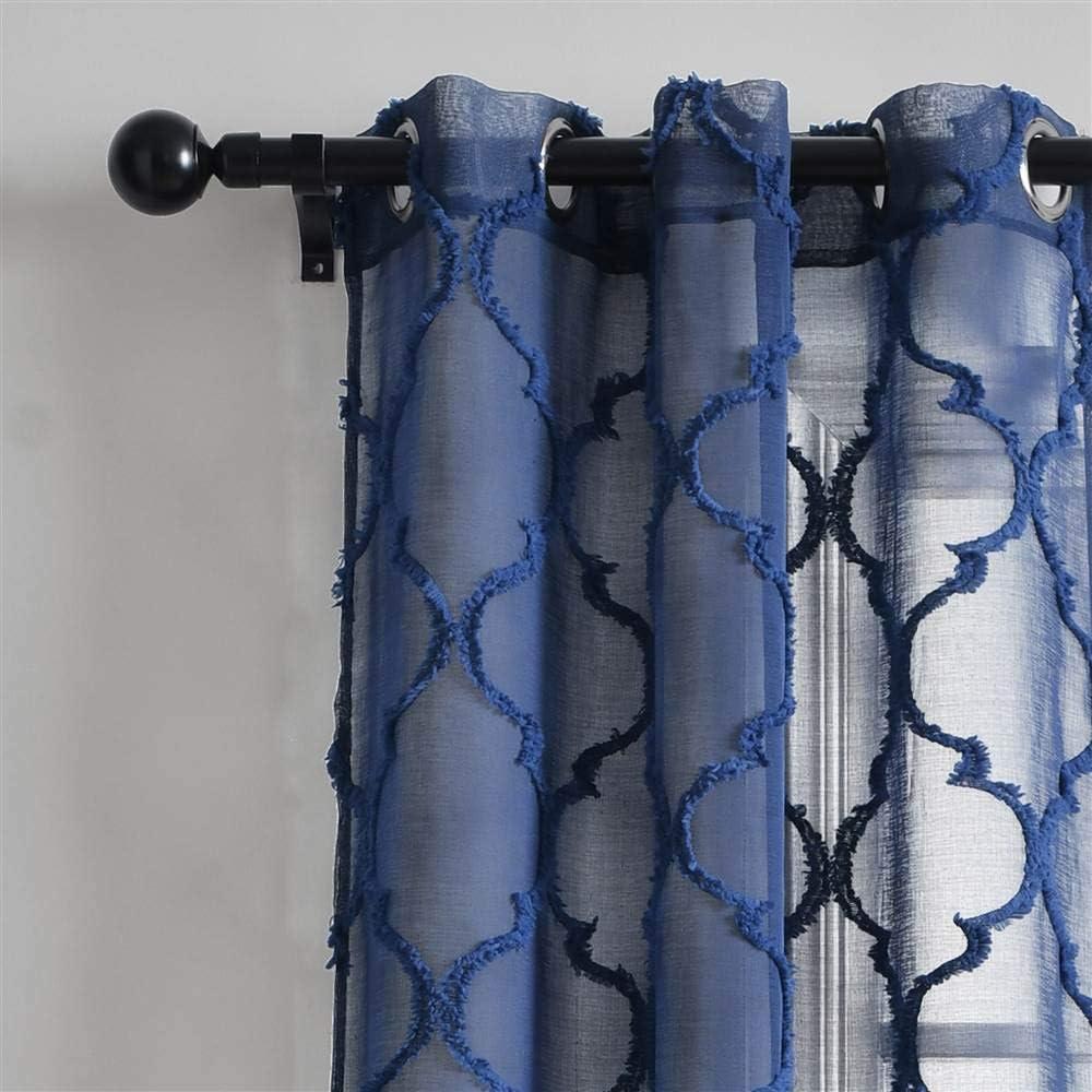 Avon Trellis Sheer Polyester Sheer Curtain Pair