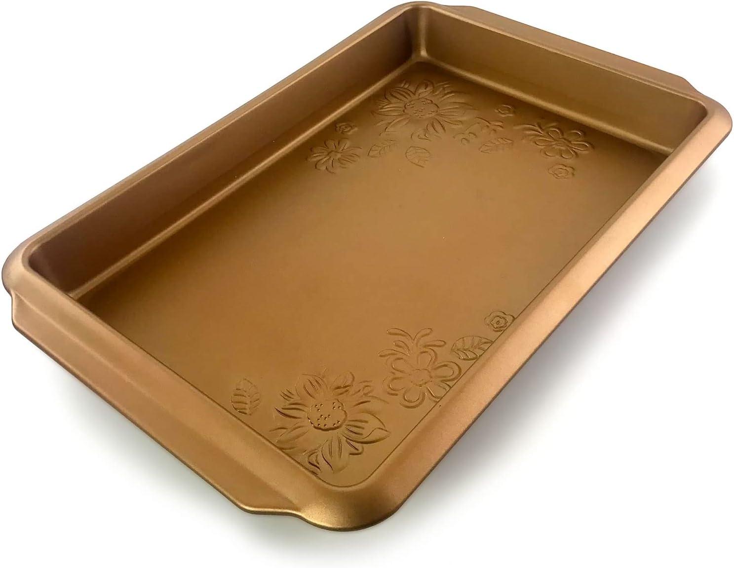 Copper Embossed Carbon Steel Rectangular Roaster Pan