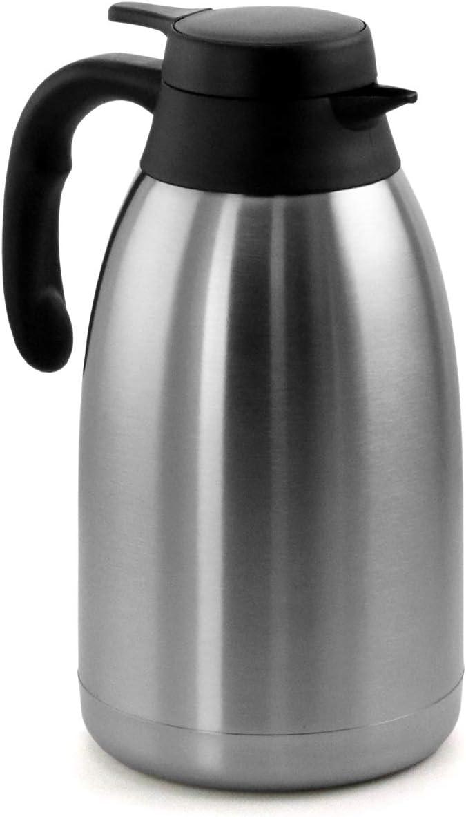 Stainless Steel 2L Thermal Beverage Carafe with Black Handle