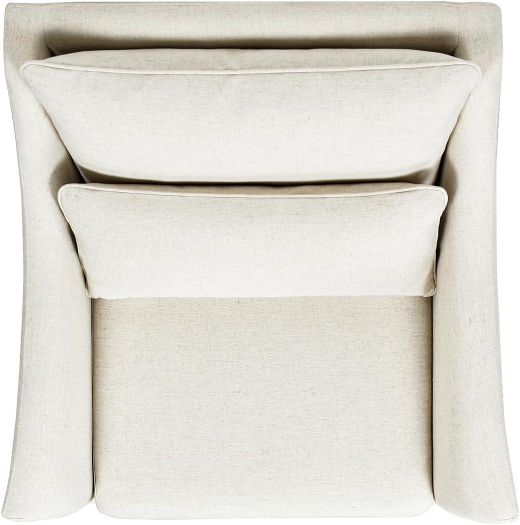 Jennifer Taylor Home Ada 38" Fabric Armchair with Flared Arm in Flax White