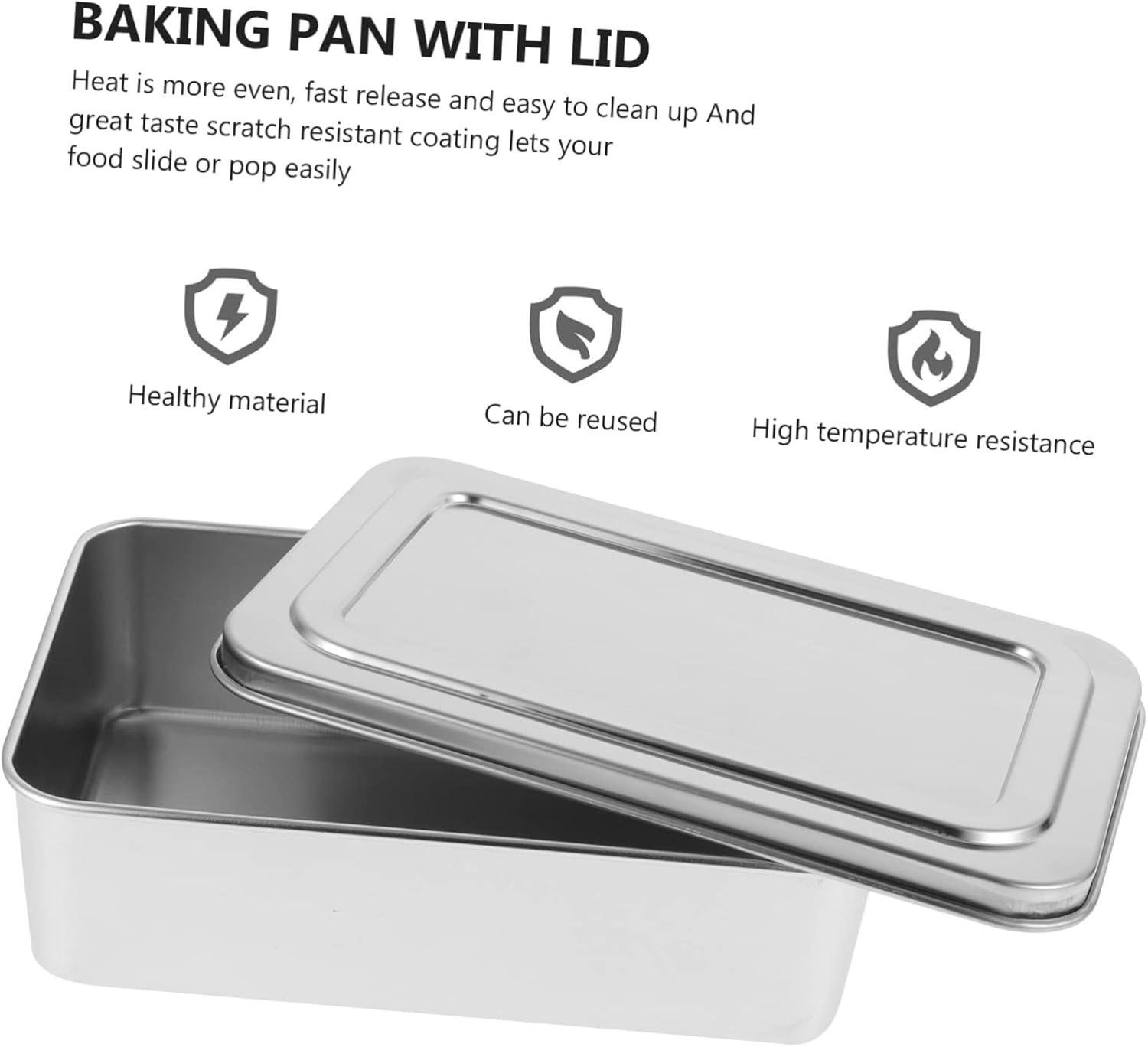 Covered Baking Tray Pan for Kitchen Metal Cake Cheesecakes Pancake with Lid Pans Lids