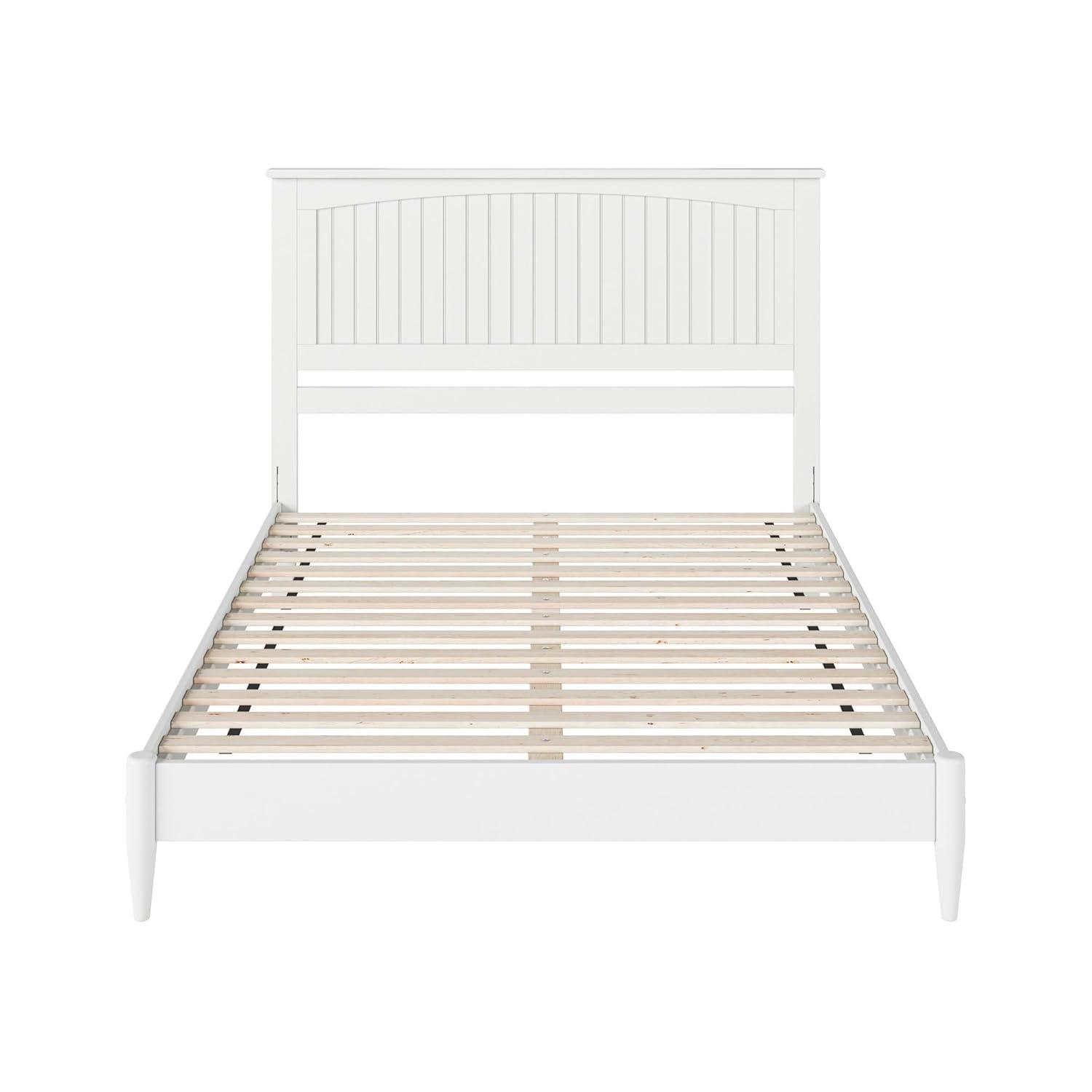 AFI Naples Queen Solid Wood Low Profile Platform Bed, White
