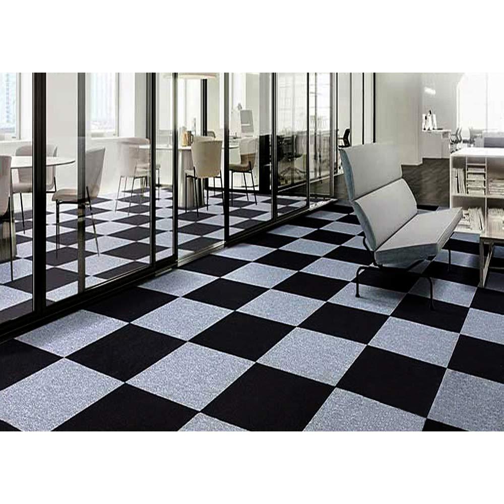 Creative Home: Nexus Tiles: Self-Adhesive Carpet Tiles - Actual: 12" x 12" Smoke (Blue/Gray)