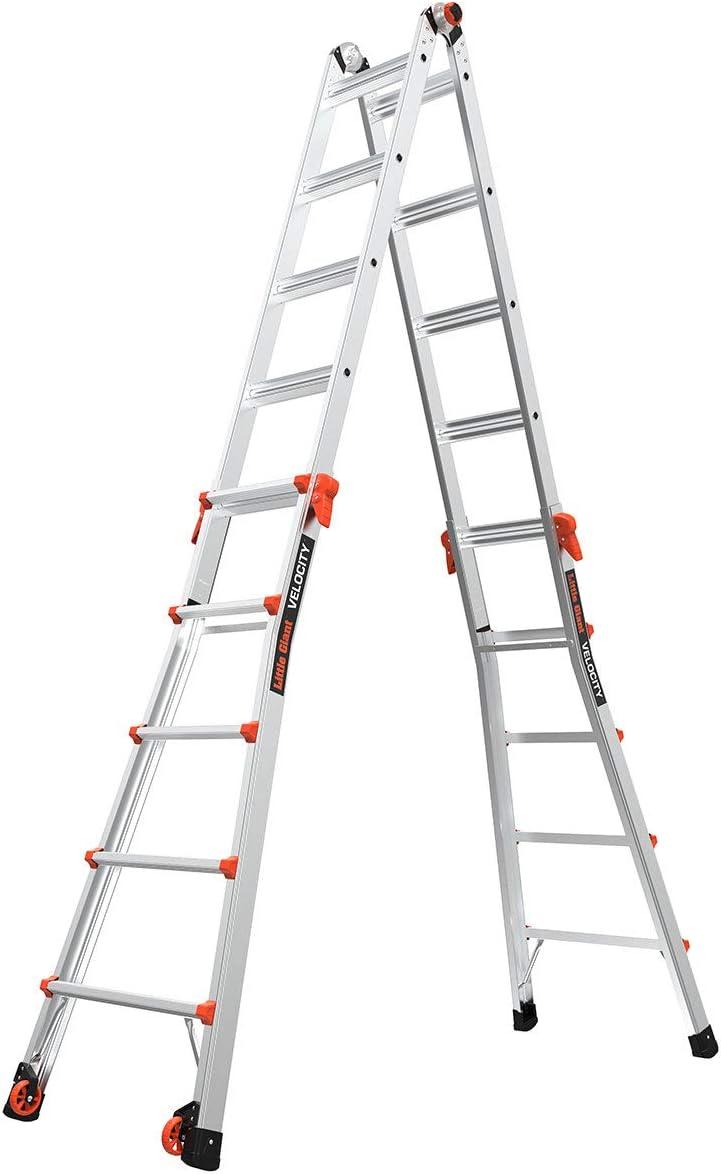 Velocity 22 Ft Aluminum Multi-Position Ladder with Wheels