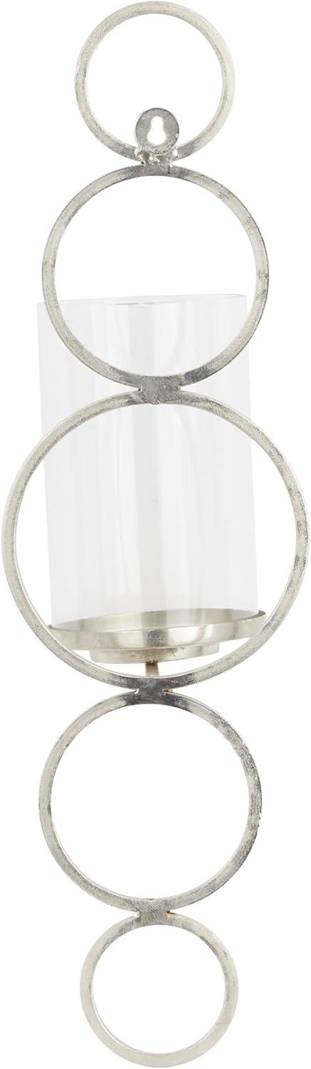 CosmoLiving by Cosmopolitan Silver Metal Wall Sconce