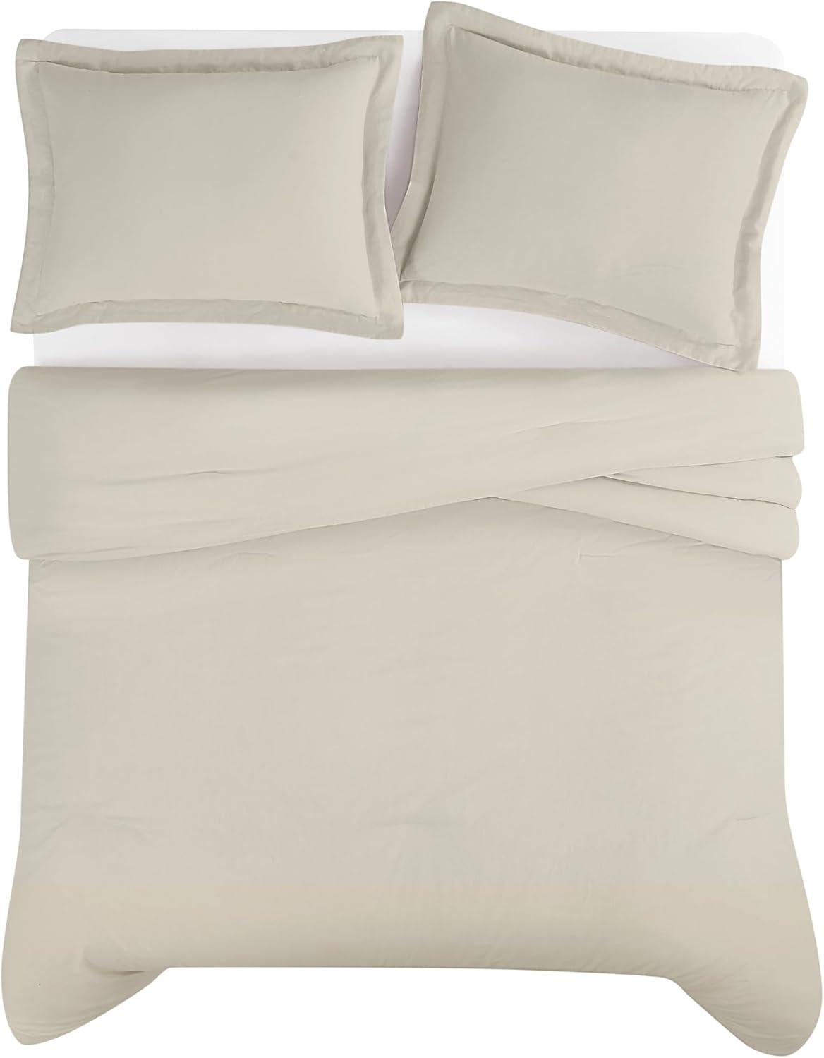 Brooklyn Loom 3pc King Flax Linen Comforter Set Natural