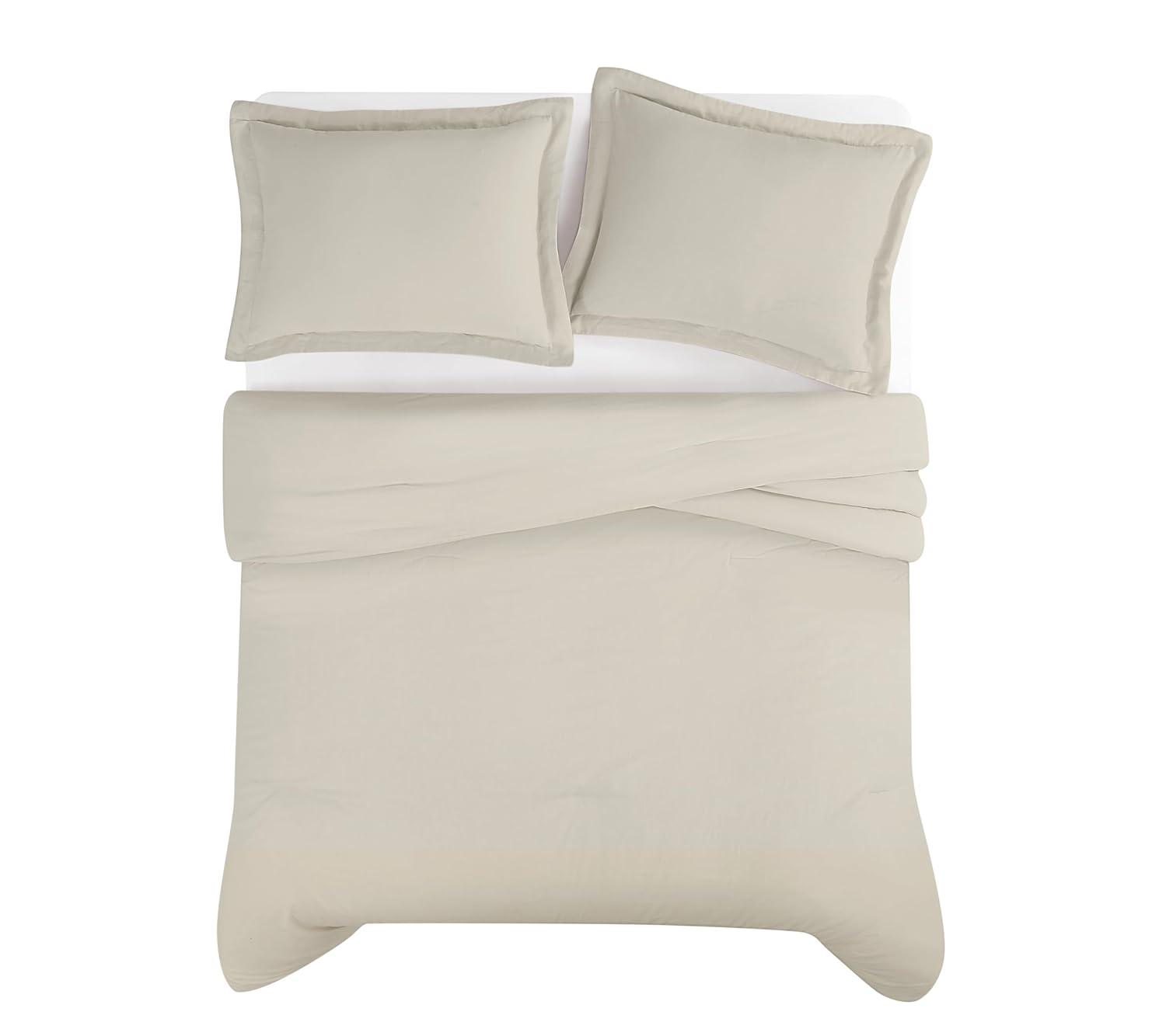 Brooklyn Loom 3pc King Flax Linen Comforter Set Natural