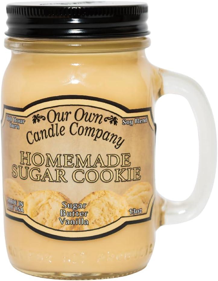 Homemade Sugar Cookie Scented Soy Mason Jar Candle, 13 Ounces