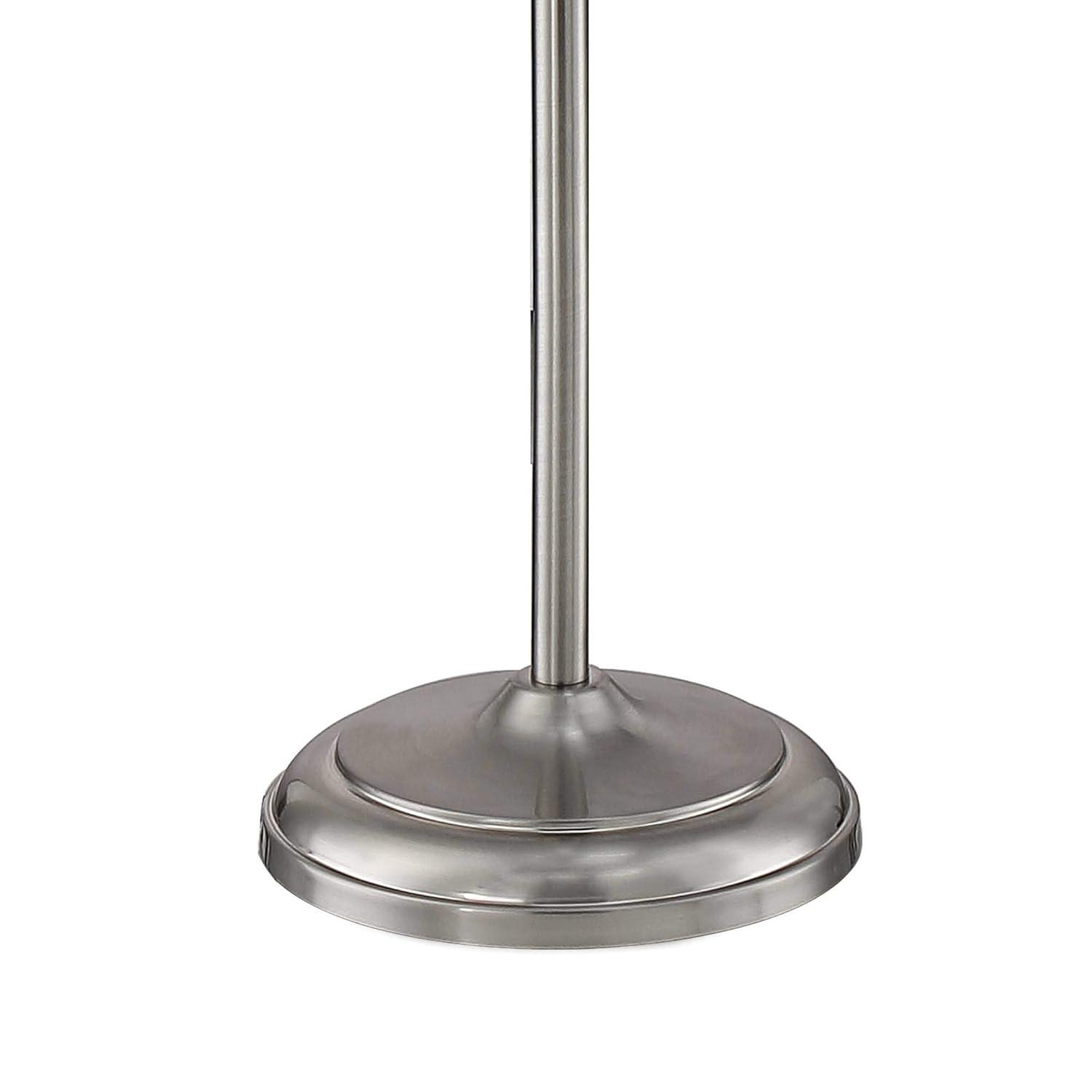 360 Lighting Maddox Modern Torchiere Floor Lamp 71" Tall Satin Nickel Silver Metal Alabaster Glass Shade for Living Room Bedroom Office House Home