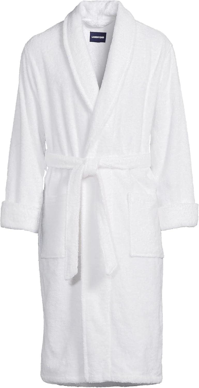 Lands' End Men's Calf Length Turkish Terry Robe