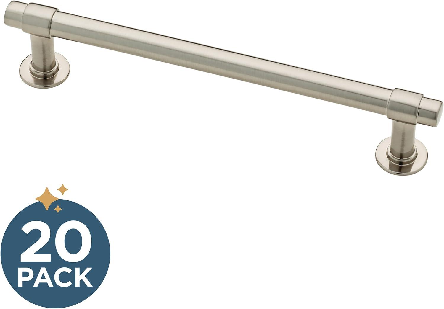 Franklin Brass Francisco 5-in (128mm) Center to Center Brushed Nickel Cylindrical Bar Drawer Pull (10-Pack)