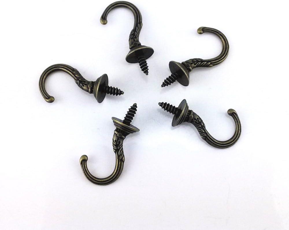 Vintage Bronze Metal Screw-in Wall Ceiling Hooks