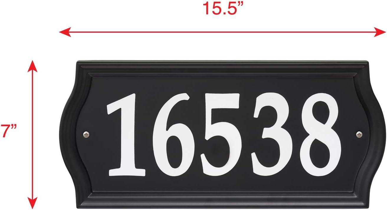 Black Powder-Coated Metal Reflective Address Plaque