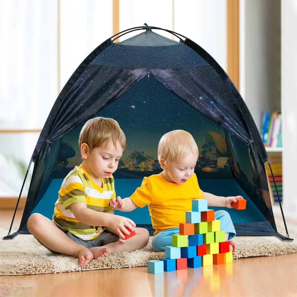 Starry Night Kids Play Tent with Meshed Panels