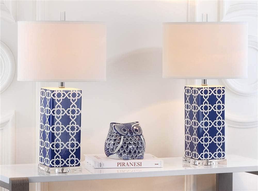 Quatrefoil Table Lamp (Set of 2) - Navy - Safavieh.