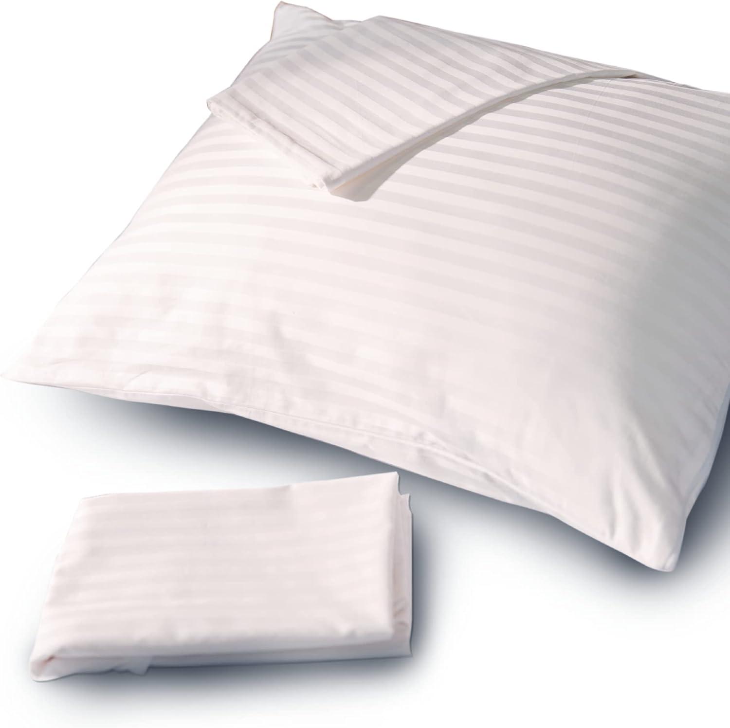 FeelAtHome 300 Thread Count Soft Cotton Sateen Cooling Pillowcases for Kids & Adult, King, 2 Count