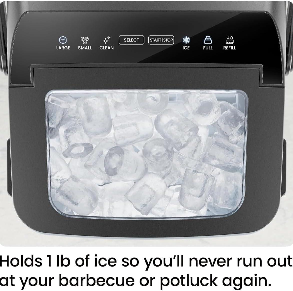 ICEMAN Dual-Size Countertop Bullet Ice Machine w/ 0.88lb Capacity - Black