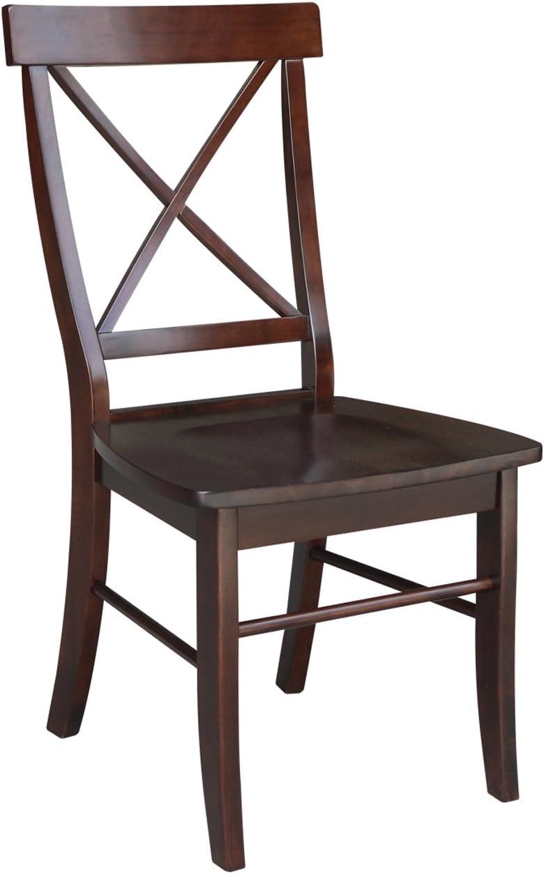 Set of 2 X Back Chairs with Solid Wood - International Concepts