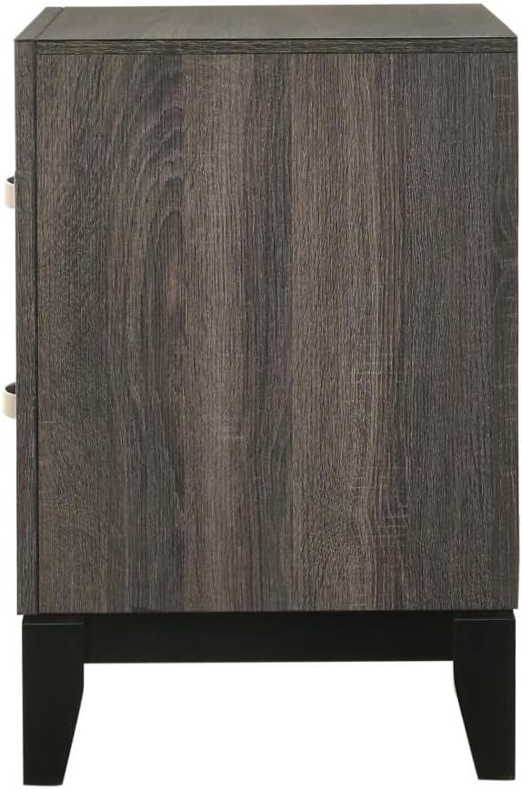 Watson 2-drawer Nightstand Grey Oak and Black