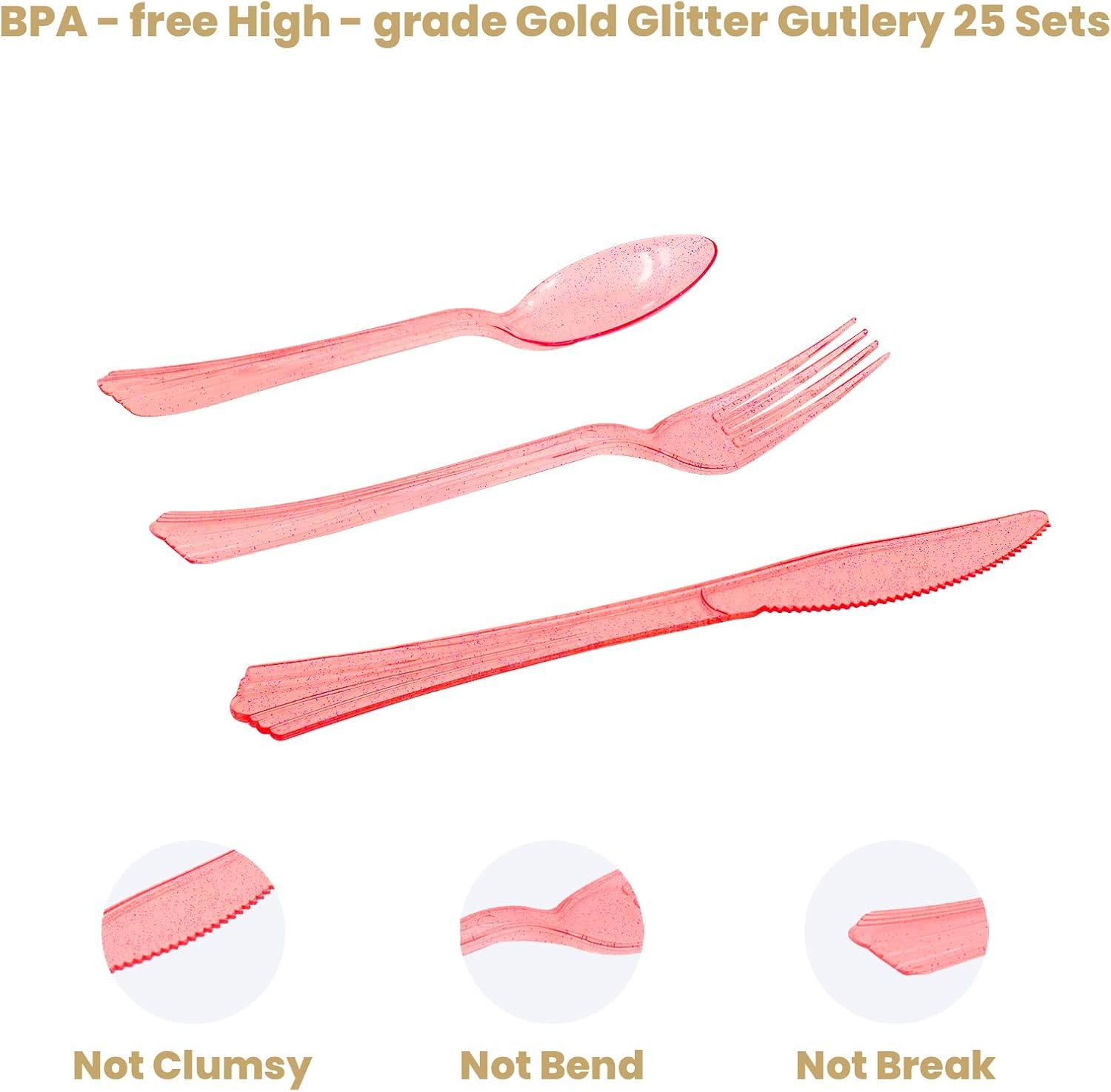 White and Rose Gold 175-Piece Party Supplies Set