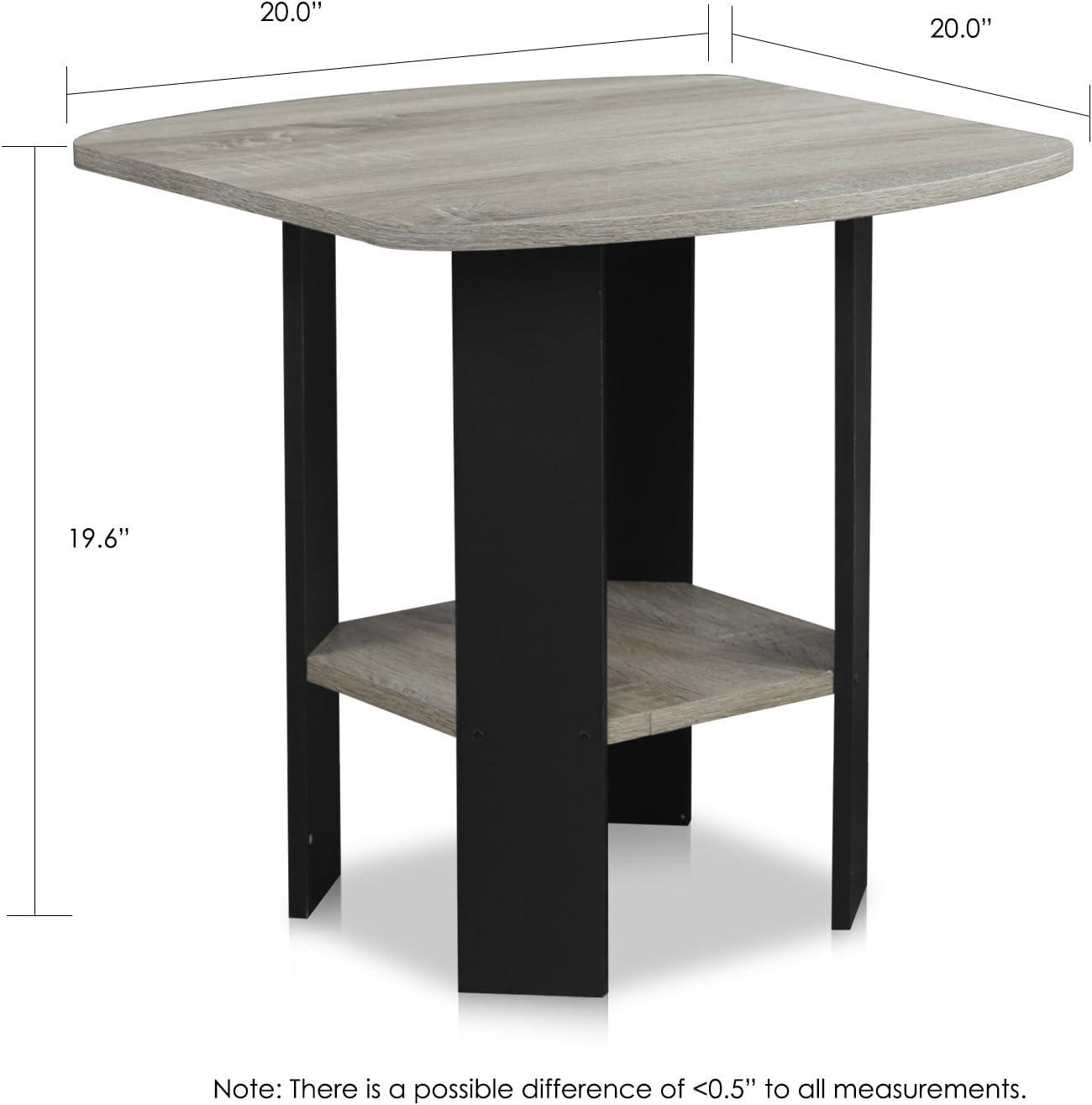 Furinno Simple Design End/SideTable, French Oak/Black