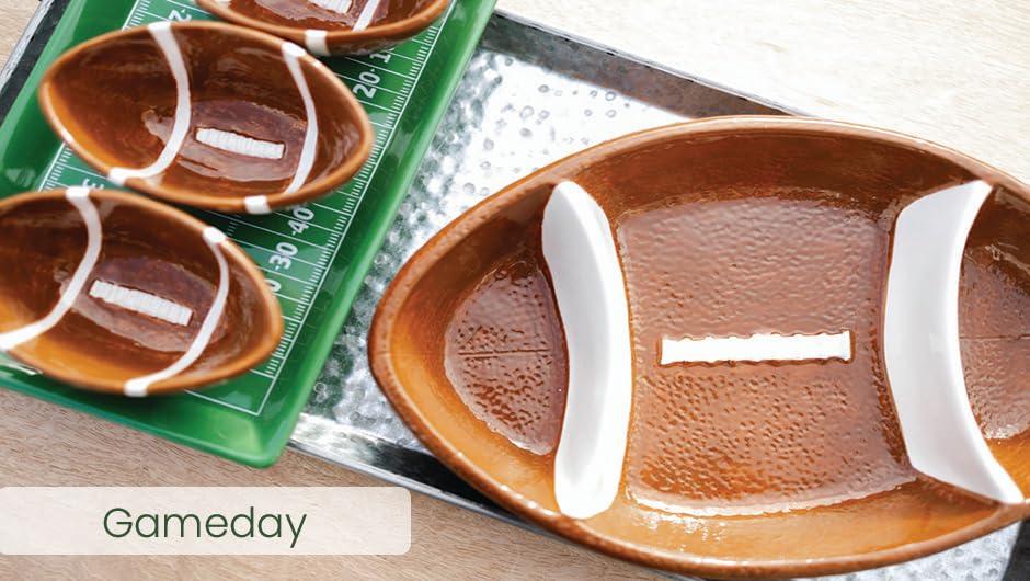 Boston International - 15" x 8" Melamine Serving Tray - Game Day