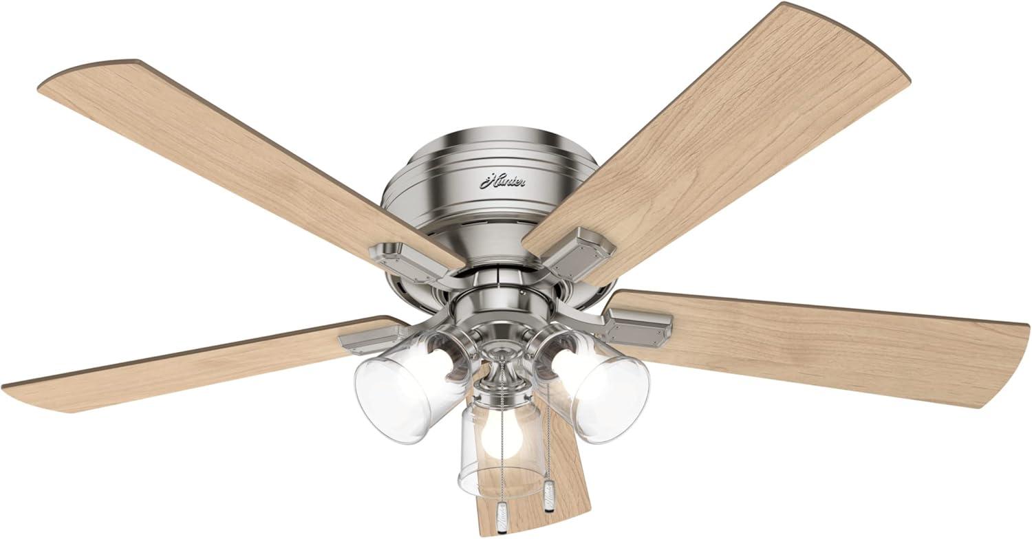 Brushed Nickel 52" Crestfield Ceiling Fan with LED Light and Reversible Blades