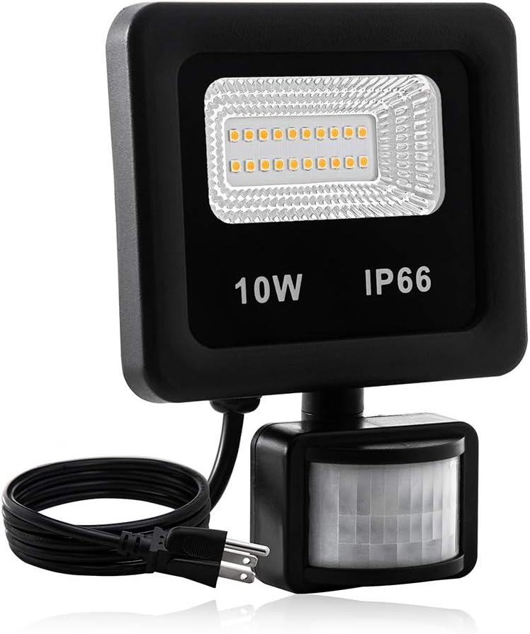 10W Black IP66 Waterproof Motion Sensor LED Flood Light