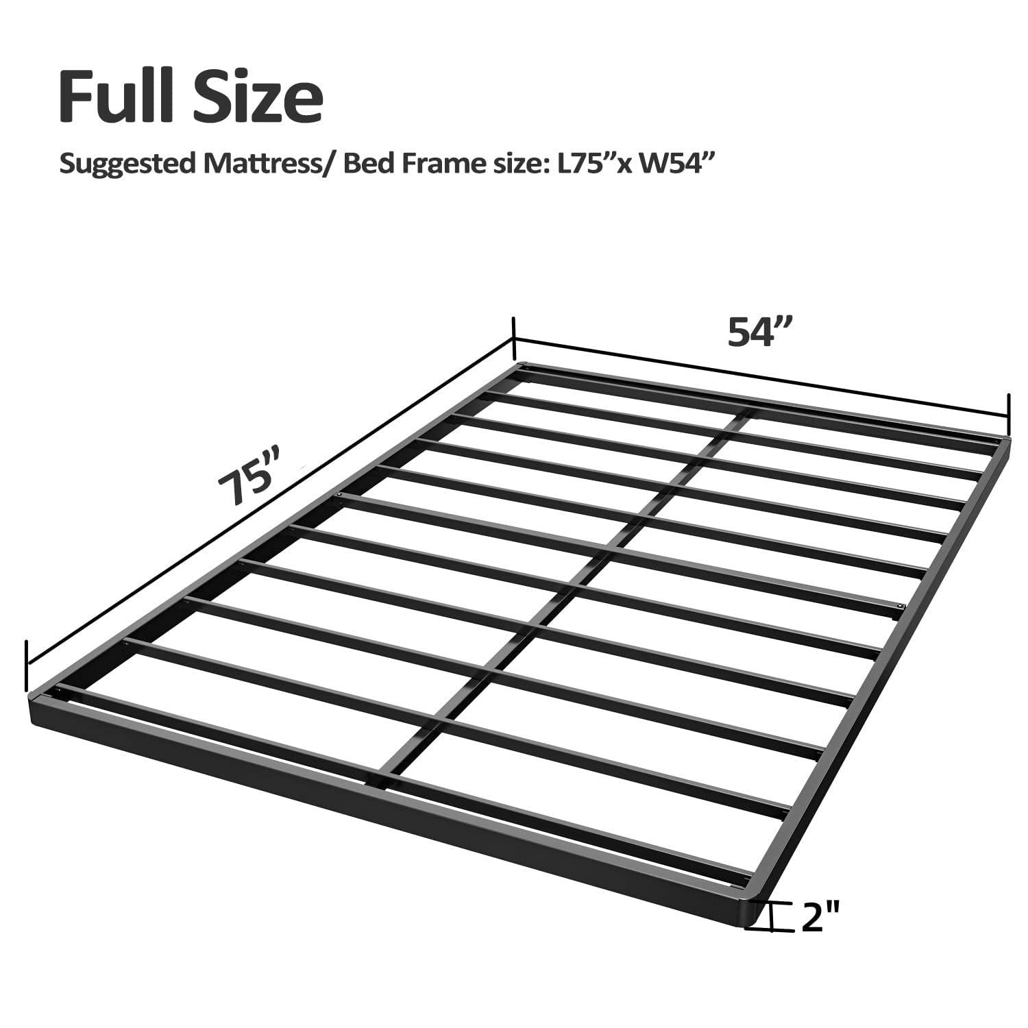 Alwyn Home Bercht 2" Low Profile Metal Box Spring Bunkie Board, Thin Bed Slat Replacement(No legs)