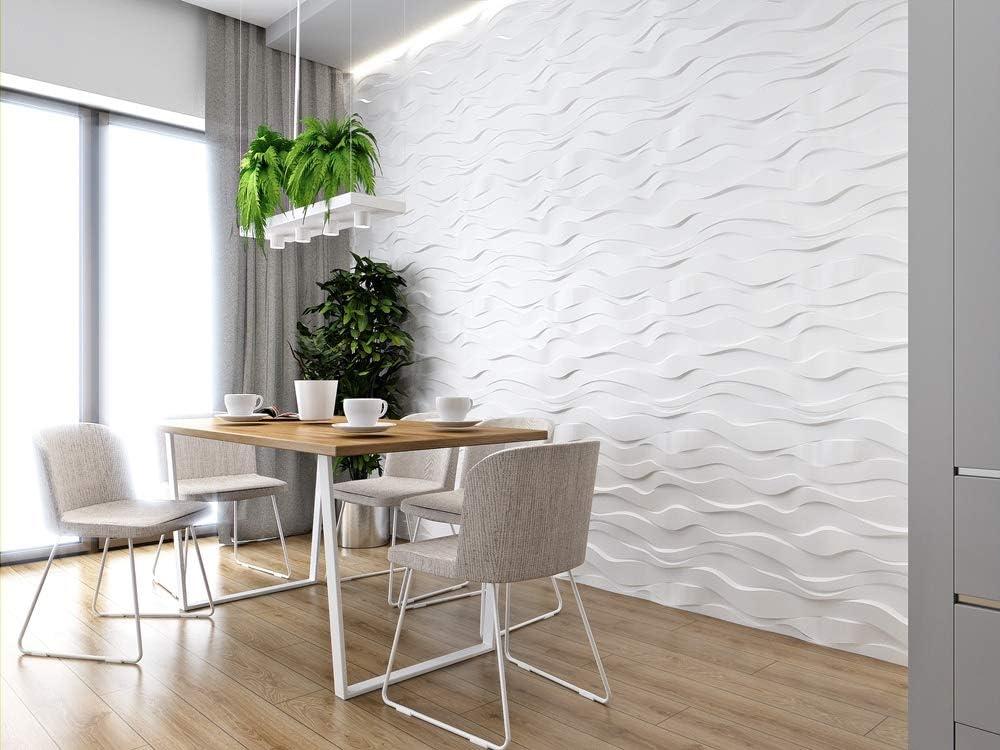 White 3D Textured Geometric Decorative Wall Panels