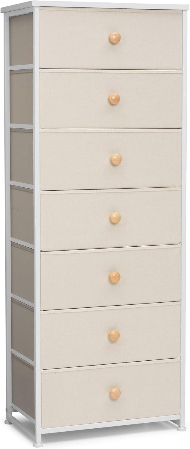 Crestlive Products 7 Drawers dresser for bedroom Chest Furniture Storage Tower Organizer Unit for Bedroom Beige