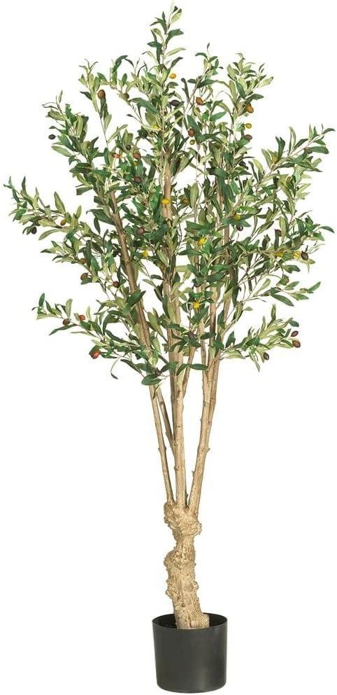 Mediterranean Elegance 5' Silk Olive Tree with Lush Leaves