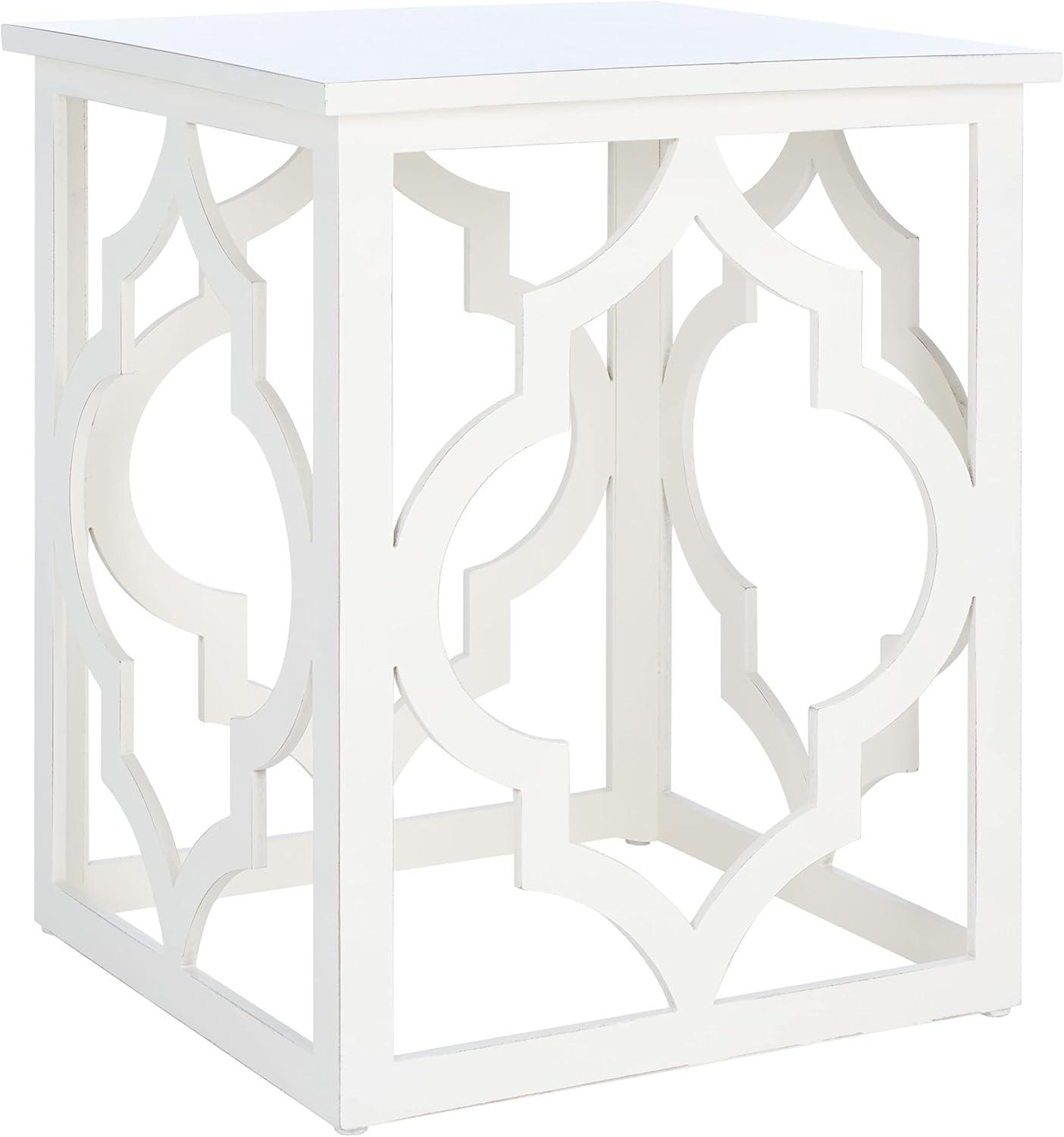 SAFAVIEH Milo Trellis Bohemian Cream Rectangle End Table (18.8 in. W x 18.8 in. D x 23 in. H)