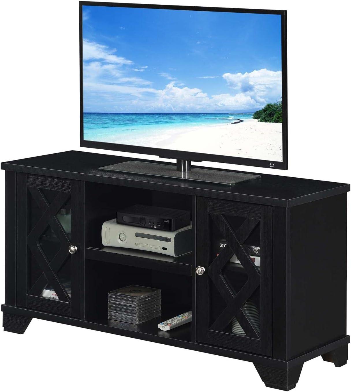 Convenience Concepts Gateway 47" TV Stand with Storage Cabinets in Black Wood