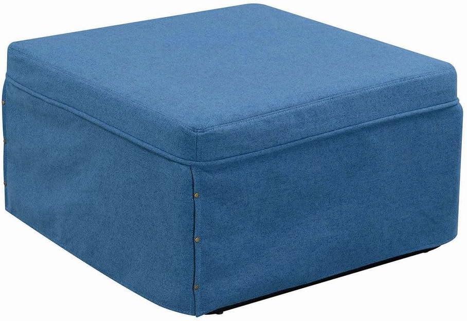 Convenience Concepts Designs4Comfort Folding Bed Ottoman Coffee Table, Soft Blue Fabric