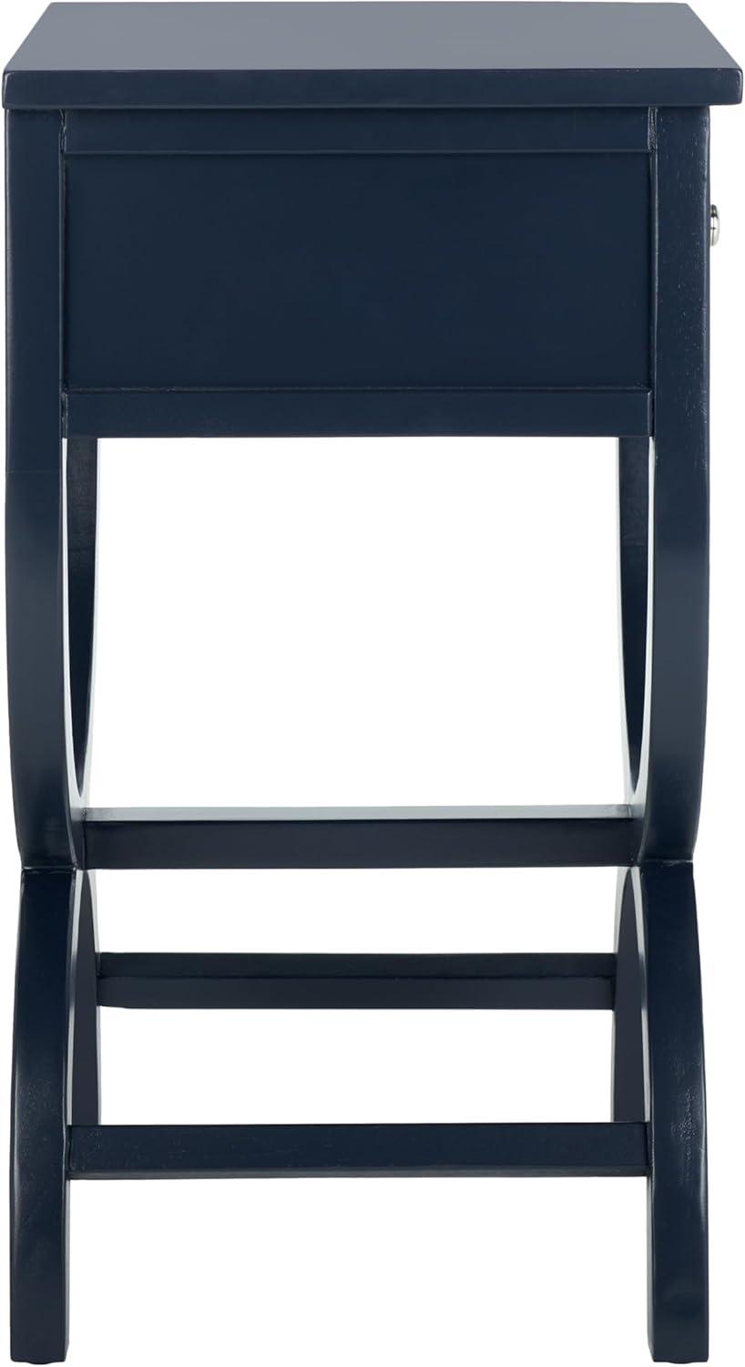 Maxine Accent Table With Storage Drawer - AMH6608G - Navy - Safavieh Couture