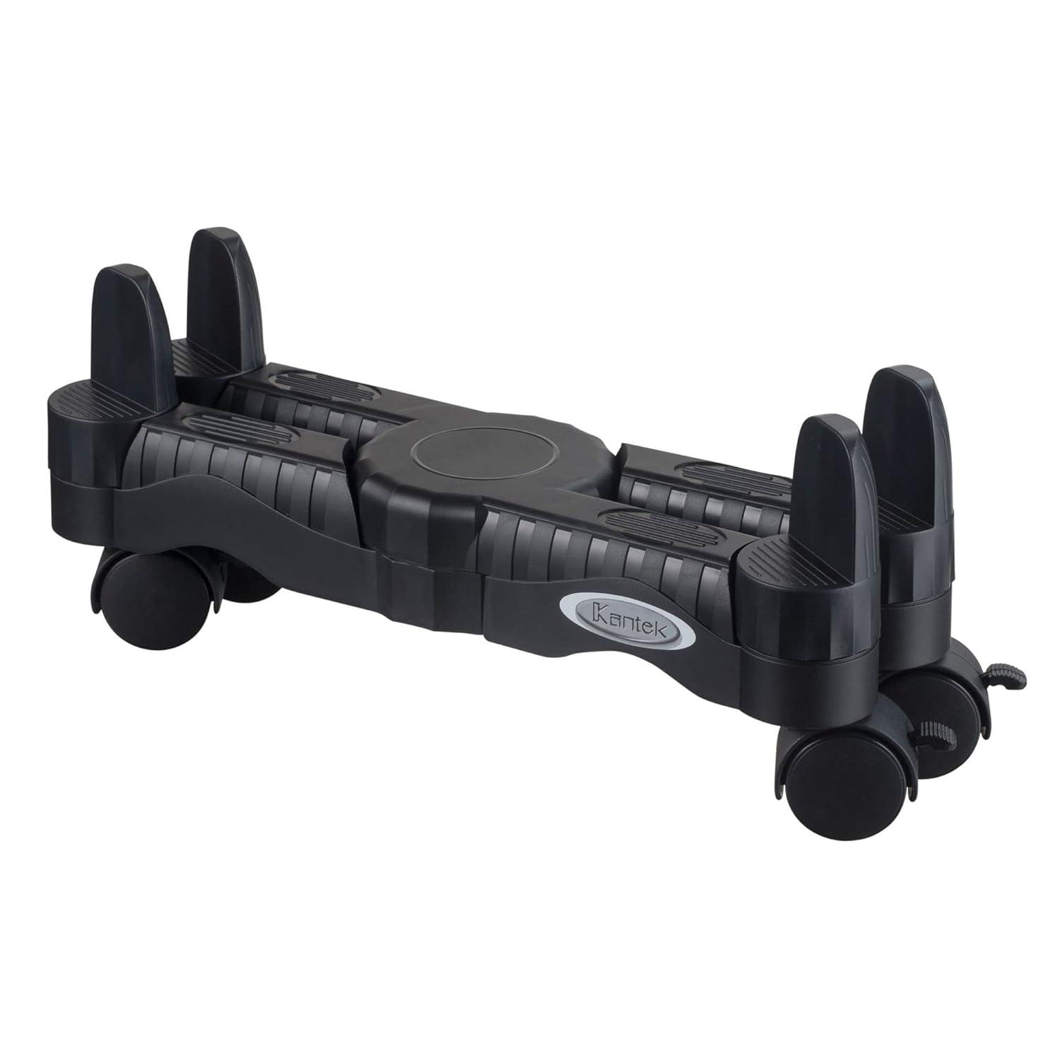 Kantek Mobile Computer CPU Stand, with Adjustable Width and Locking Casters, Black
