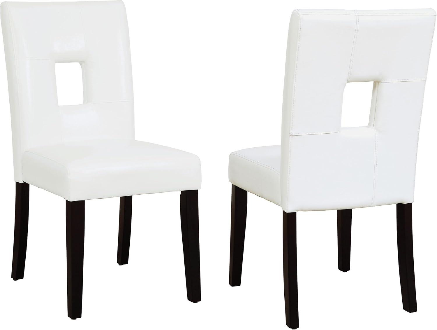 Coaster Anisa Open Back Faux Leather Dining Chairs in White